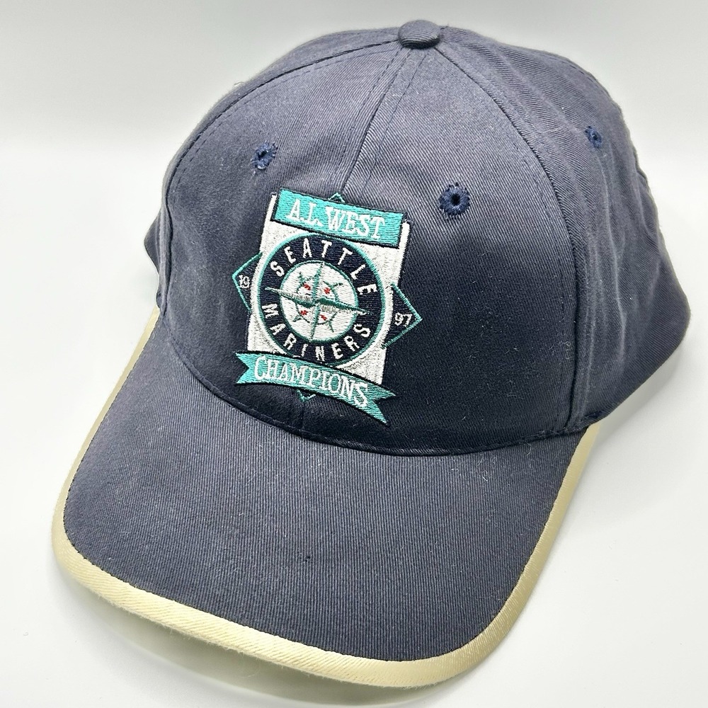 Seattle Mariners 1997 A.L. West Champions‎ Hat Cap Adjustable Strapback Blue MLB